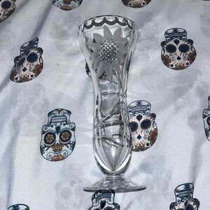 Small Crystal Cut Glass Flower /Posy Vase by Wordsley.